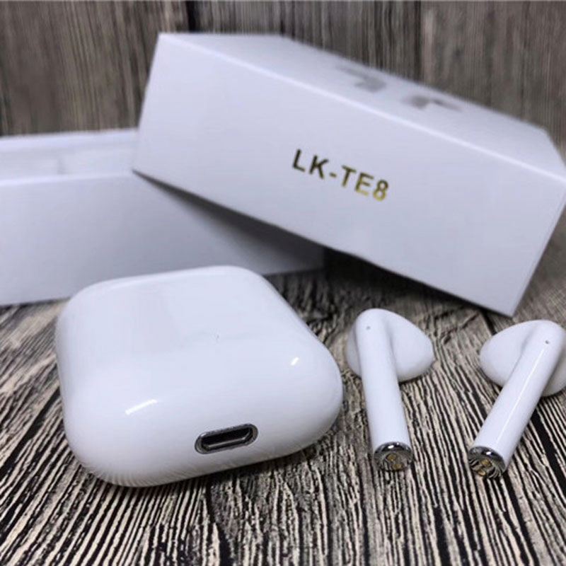LK-TE8 Wireless V5.0 earphones IPX6 waterproof Touch Button rwireless headphone earbuds with mic support siri wireless charger