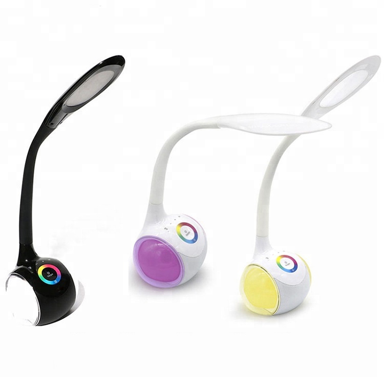 Hot selling multi-fucntional handsfree colorful led touch lamp speaker with subwoofer