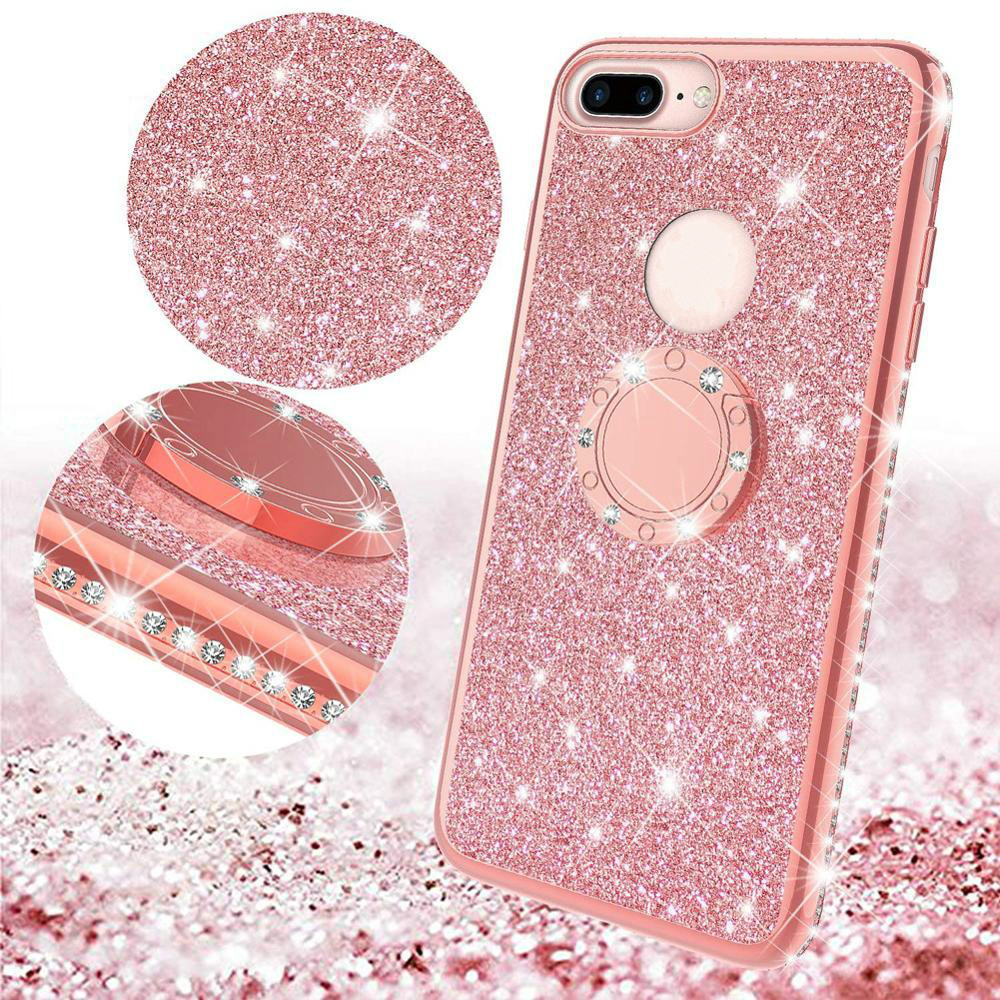 2019 Luxury TPU Mobile Cover with Diamond ring holder Phone Case for iPhone X XR XS MAX ring holder phone case For Samsung