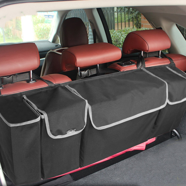 Amazon hot selling 3 adjustable straps car seat back rear travel storage bag auto car organizer 