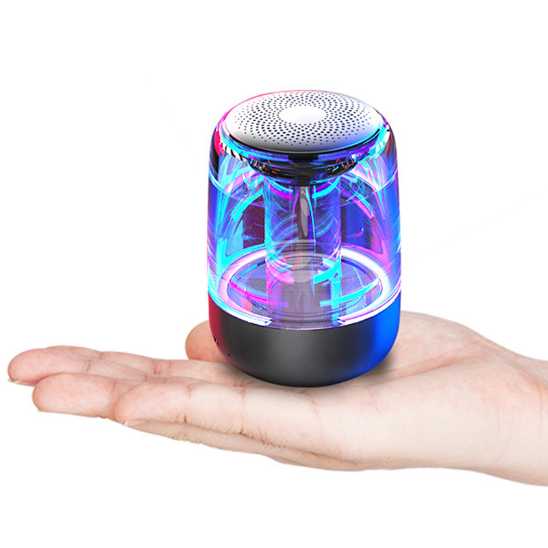 BT Speaker BT 5.0 Transparent LED Luminous Subwoofer TWS 6D Surround HiFi Stereo Cool Speaker for Car Mobile Phone 